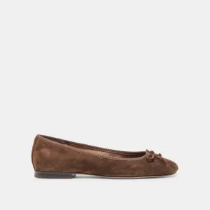 Client Meet Rubber Sole RITLA BALLET FLATS DK BROWN SUEDE
