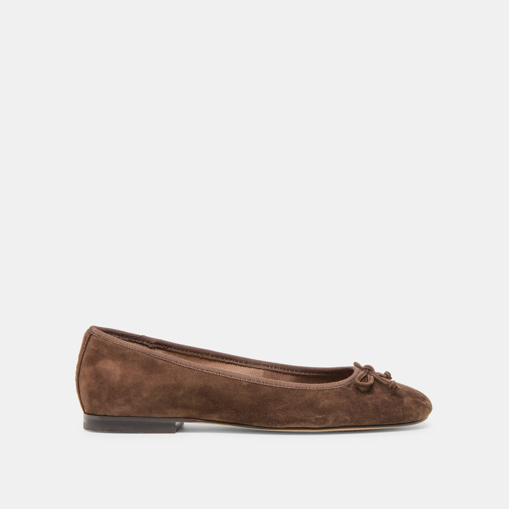 Client Meet Rubber Sole RITLA BALLET FLATS DK BROWN SUEDE