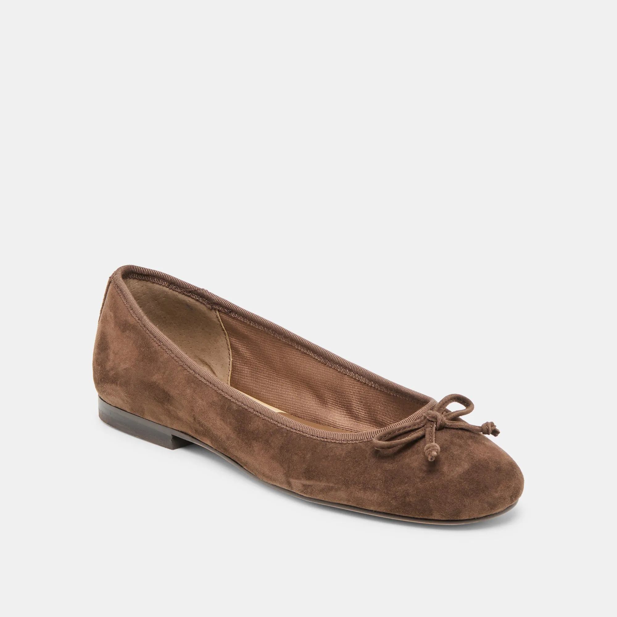 No Odor RITLA BALLET FLATS DK BROWN SUEDE