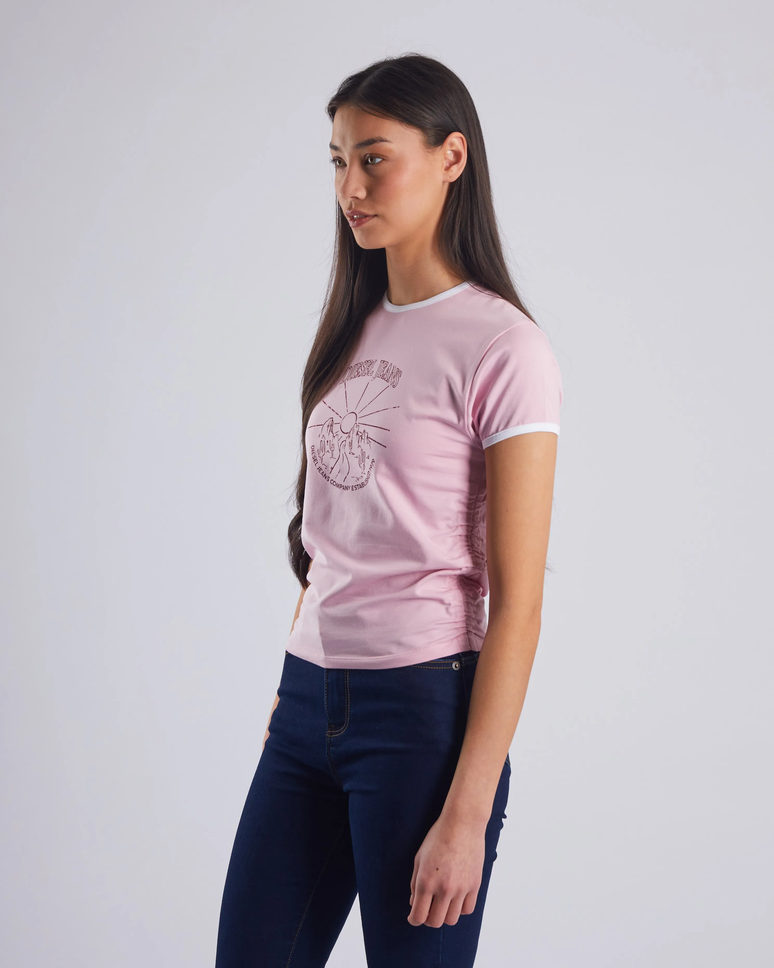 Priscilla Tee Cameo Pink Striped modernity