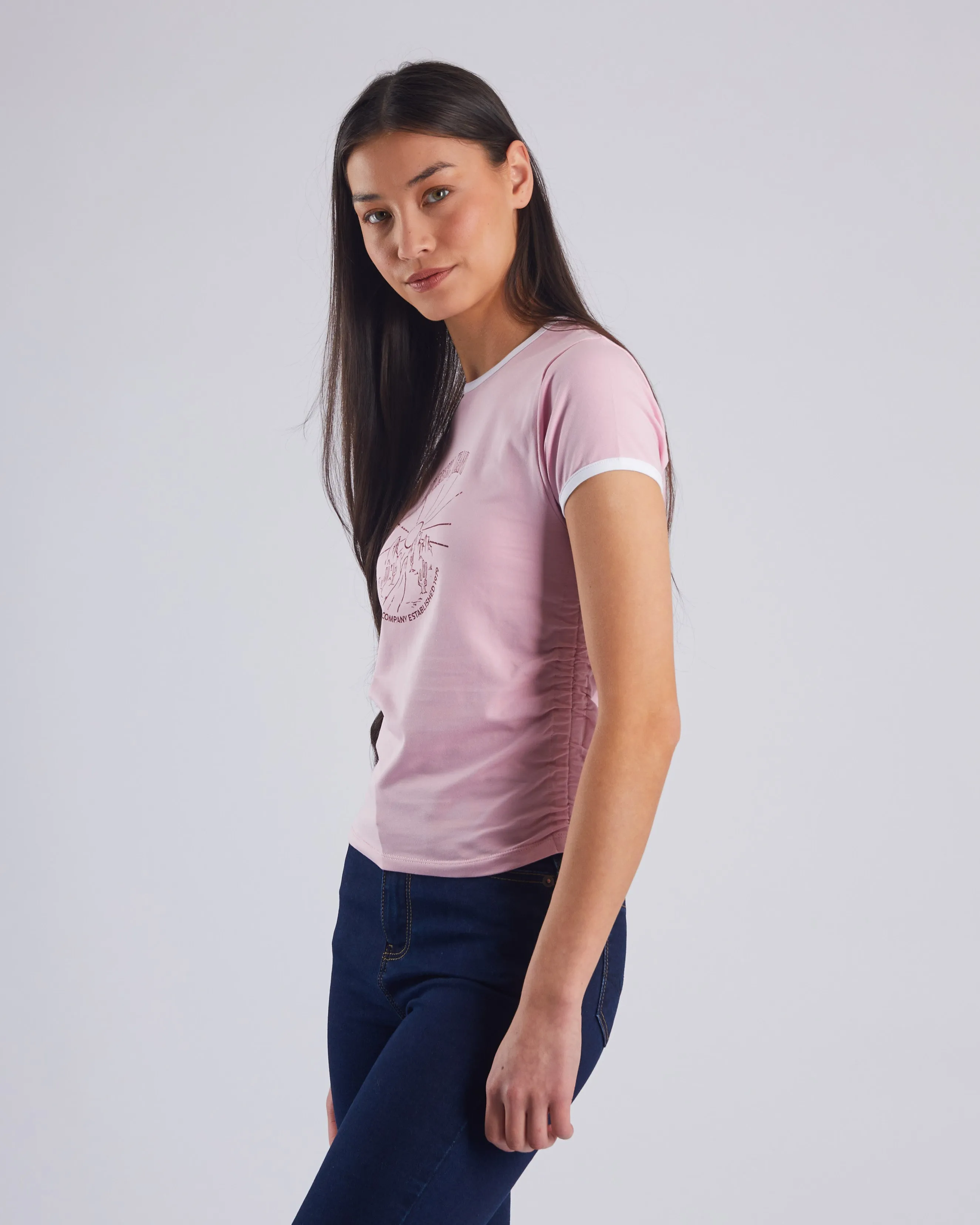Priscilla Tee Cameo Pink Soft Touch Texture Street Comfort Style