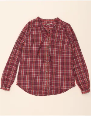 TOMMY HILFIGER Womens Shirt Blouse UK 14 Medium Red Check Smart Look Mature Elegance