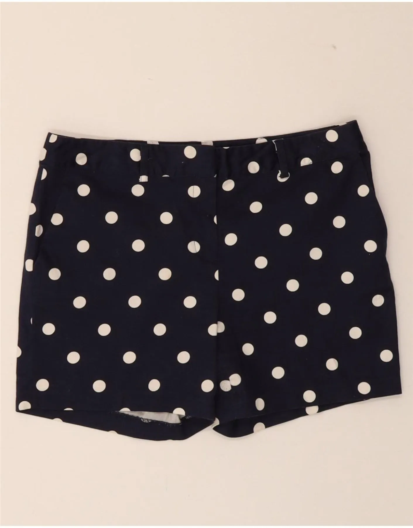 Hypoallergenic Lining Relaxed Comfort MICHAEL KORS Womens Chino Shorts US 4 Small W30  Navy Blue Polka Dot