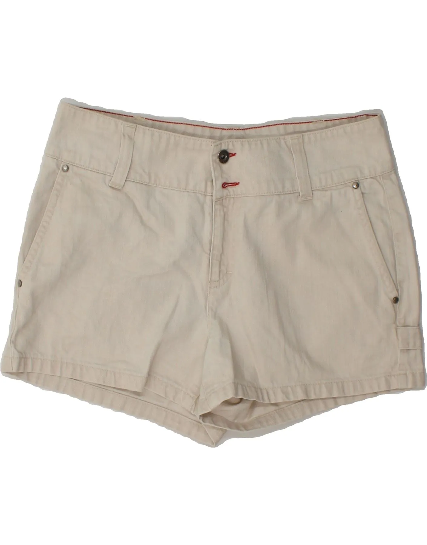 TOMMY HILFIGER Womens Denim Shorts US 8 Medium W30  Off White Cotton Abrasion Resistant Edges