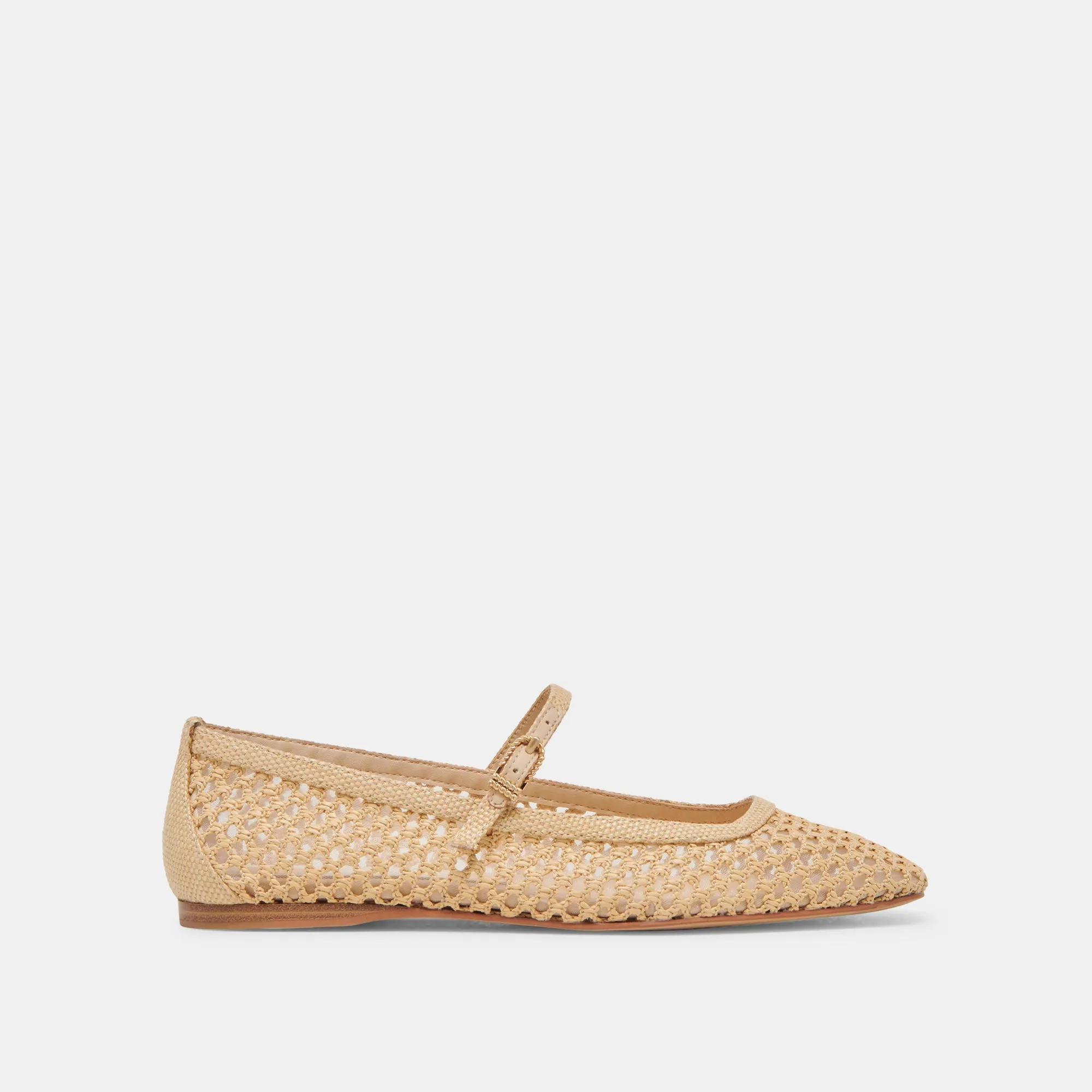 REYES WIDE BALLET FLATS LT NATURAL WOVEN RAFFIA Press Day