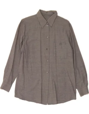 Linen blend Premium Feel PENNY BLACK Womens Shirt UK 14 Medium Grey Pinstripe