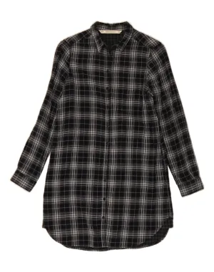 Fitted Silhouette ZARA Womens Shirt Dress UK 10 Small Black Check Cotton