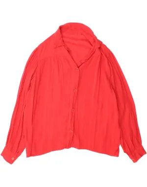 VINTAGE Womens Shirt Blouse UK 16 Large Red Rugged Style Multipurpose Utility