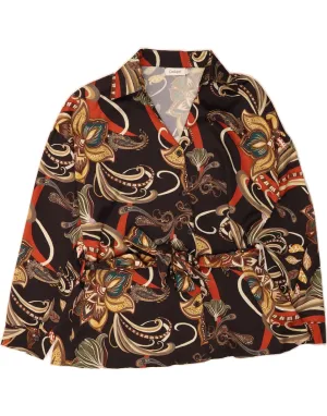 Lightweight Layer Stretchable Cloth CONBIPEL Womens Shirt Blouse UK 16 Large Black Paisley Polyester