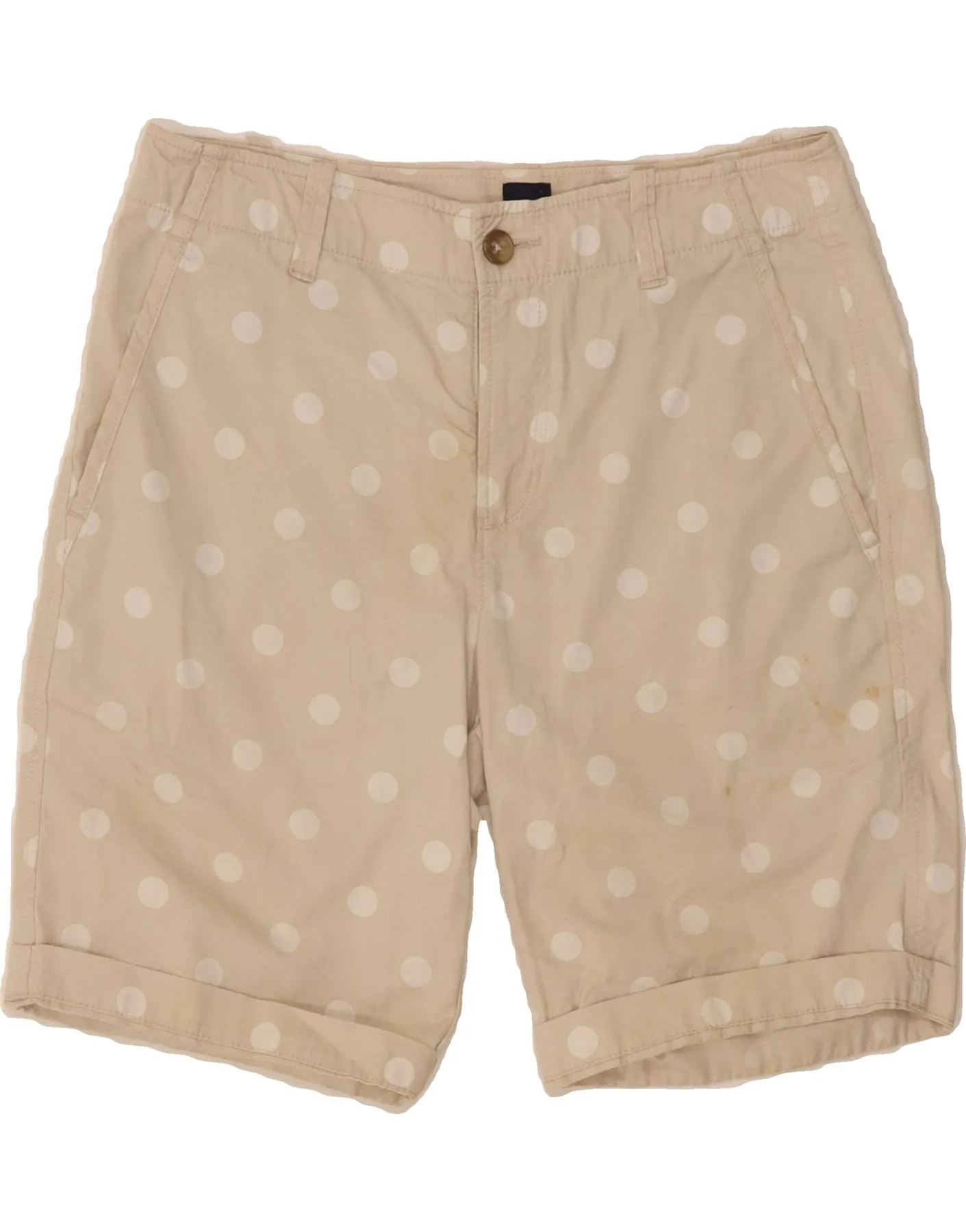 GAP Womens Chino Shorts W30 Medium Beige Polka Dot Cotton Trendy Pattern
