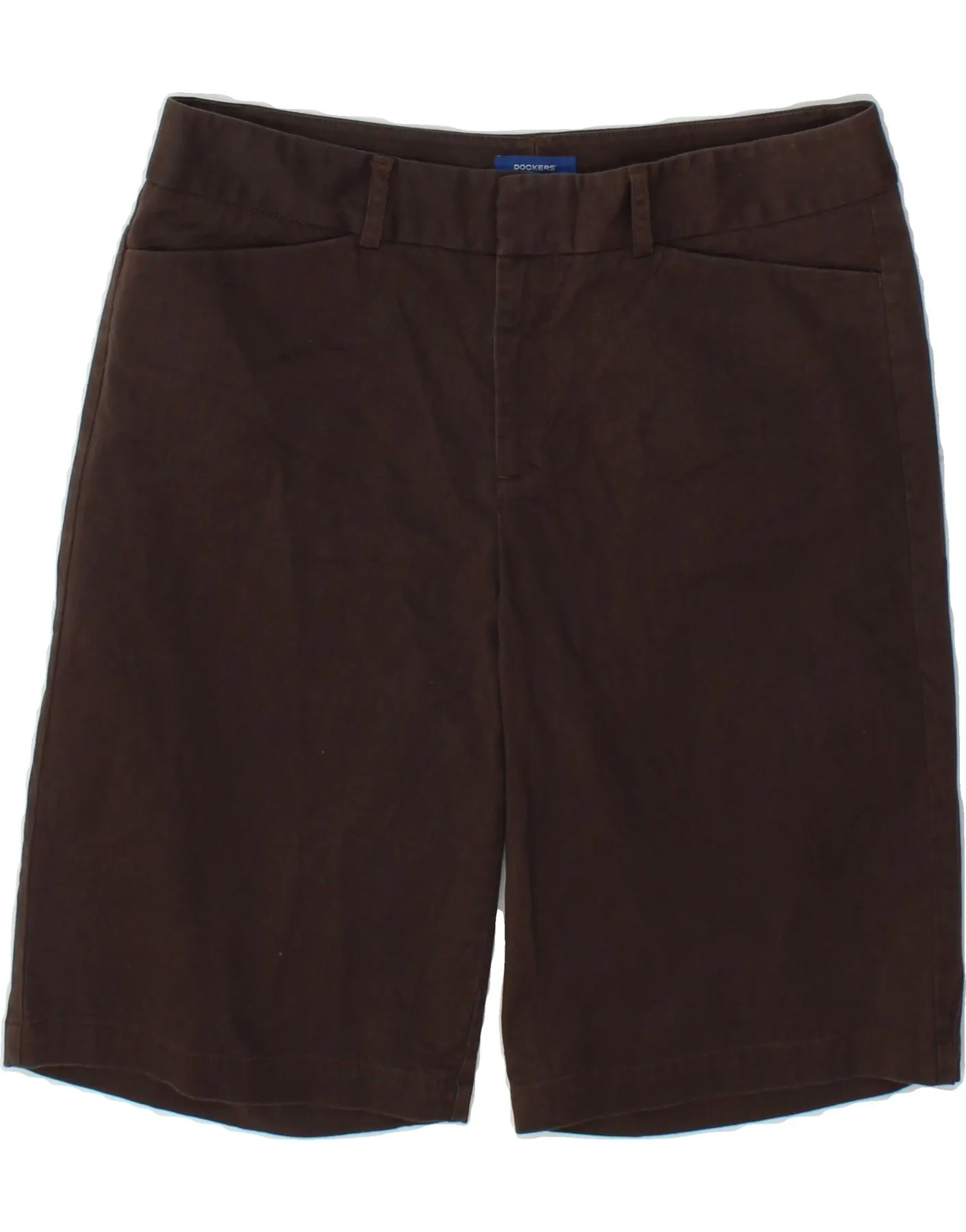DOCKERS Womens Casual Shorts US 6 Medium W30  Brown Cotton Quick Release Cuffs