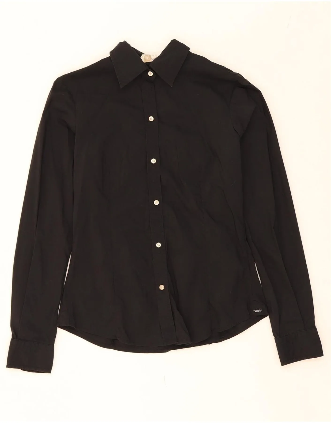MARLBORO CLASSICS Womens Shirt UK 8 Small  Black Cotton slim fit Compact Packing