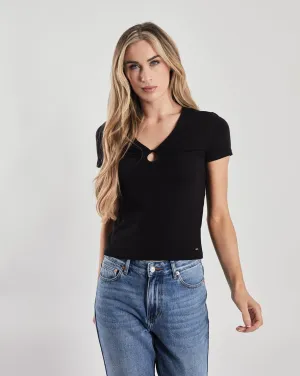 Cozy and Comfortable Skinny Fit Pepper T-Shirt Black