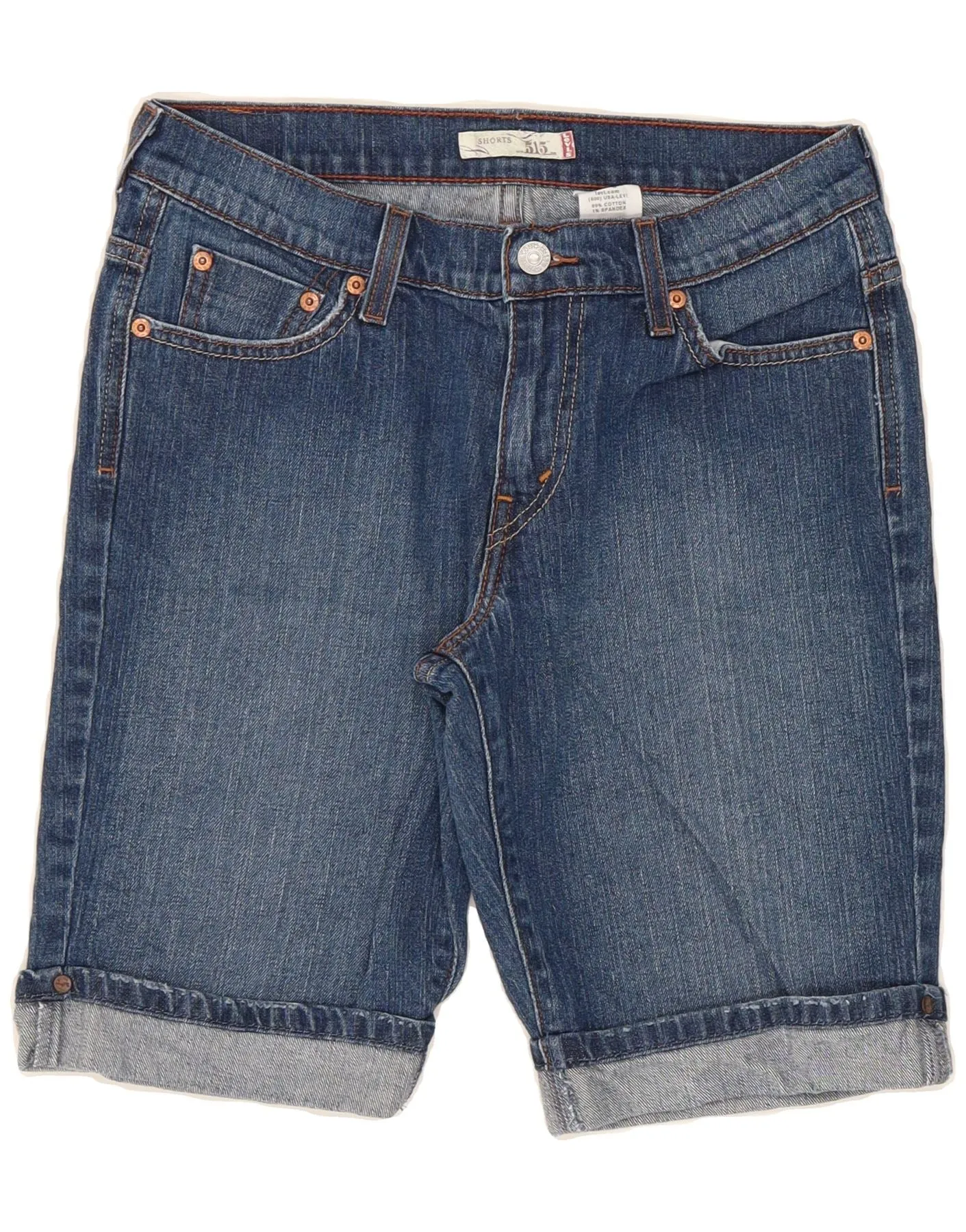 LEVI'S Womens 515 Denim Shorts US 6 Medium W28 Blue Cotton No Slip Shoulder Grips networking event