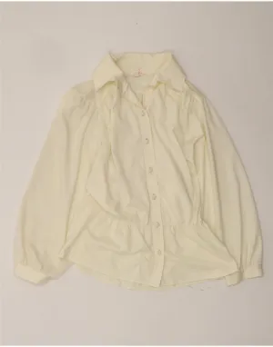 VINTAGE Womens Shirt Blouse IT 42 Medium Yellow Polyester Low Maintenance