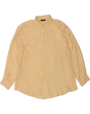 Bold Statement VINTAGE Womens Shirt Blouse IT 52 2XL Beige Silk