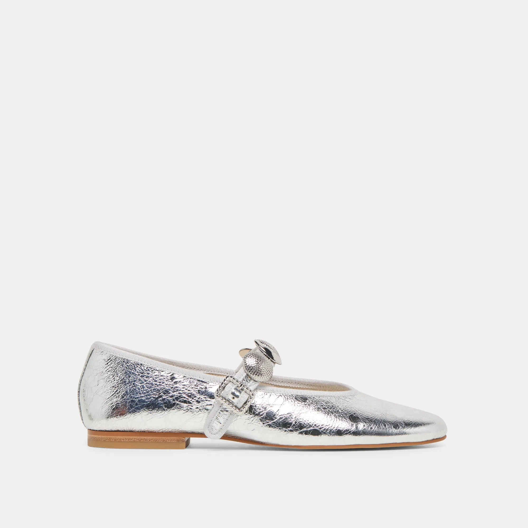 Sale Mood Wide fit RELAN BALLET FLATS SILVER DISTRESSED LEATHER