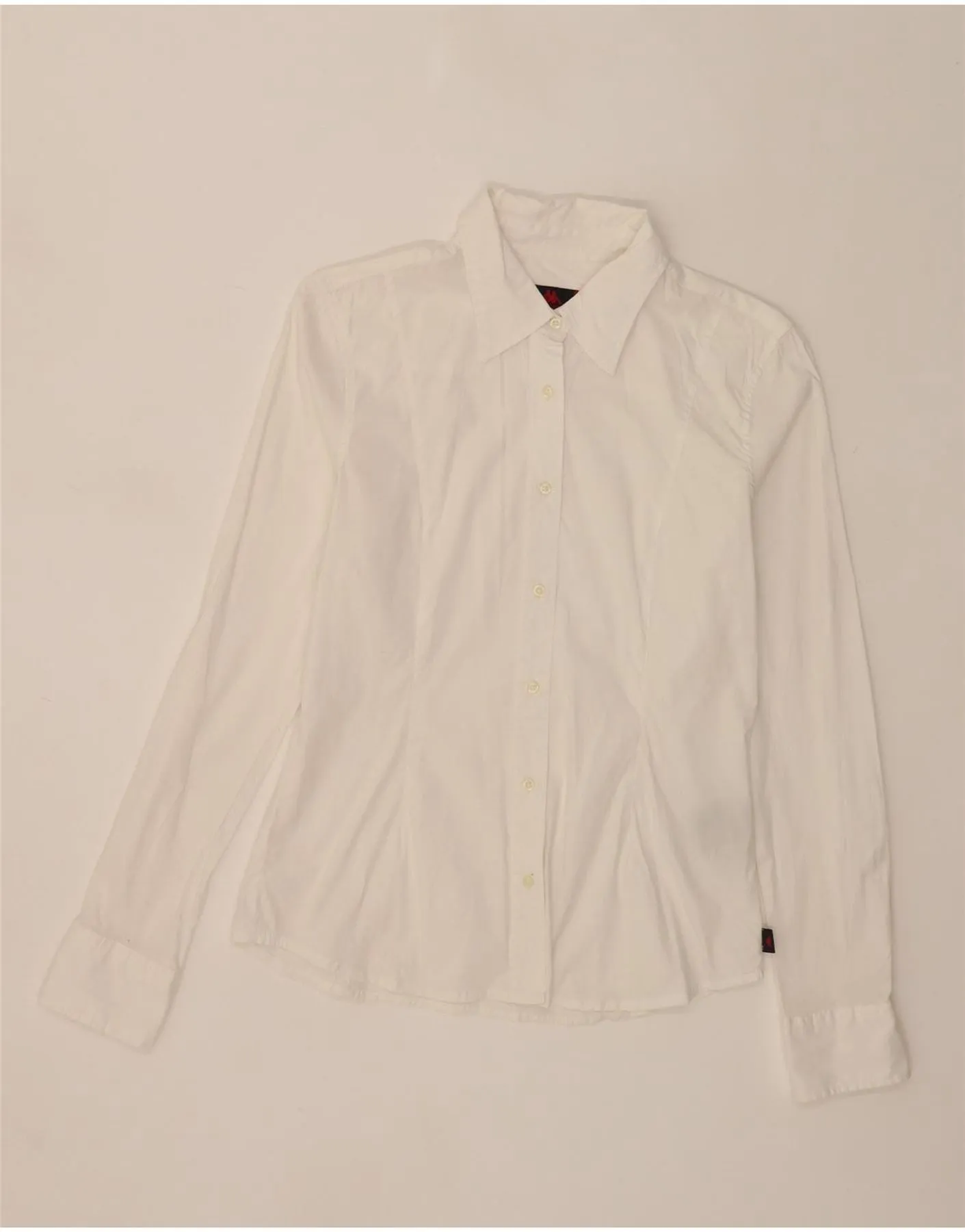 Yoke Design Eye-Catching Pattern KAPPA Womens Shirt UK 18 XL White Cotton