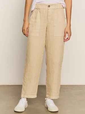 Relaxed Linen Cruiser Semi High Rise Pant Sandstone No Ride Fit Natural Movement