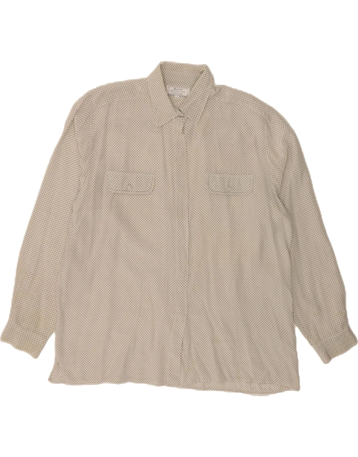 Vibrant color KAREL Womens Shirt IT 52 2XL White Polka Dot Silk