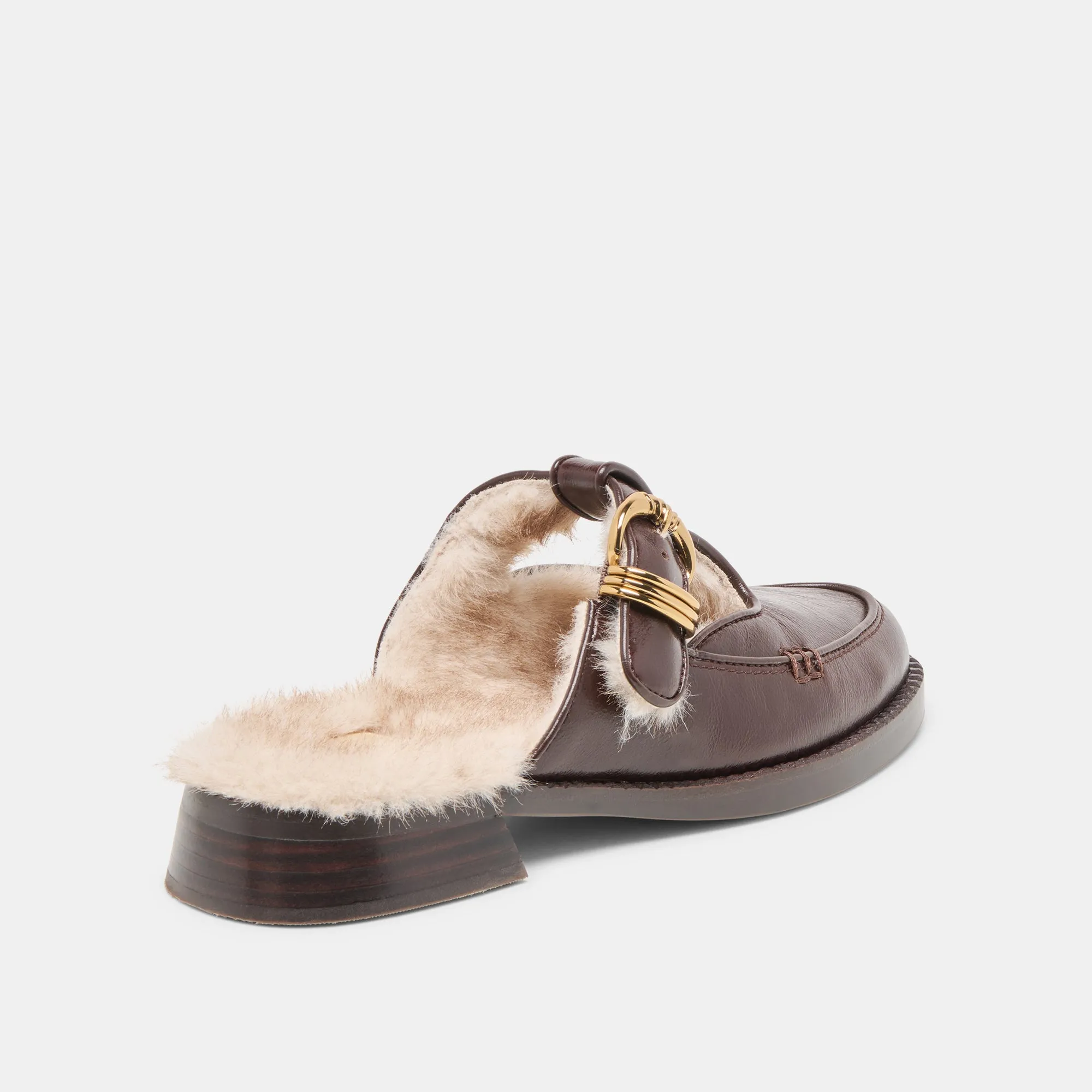 HARLAH PLUSH FLATS CHOCOLATE LEATHER Classic Lady