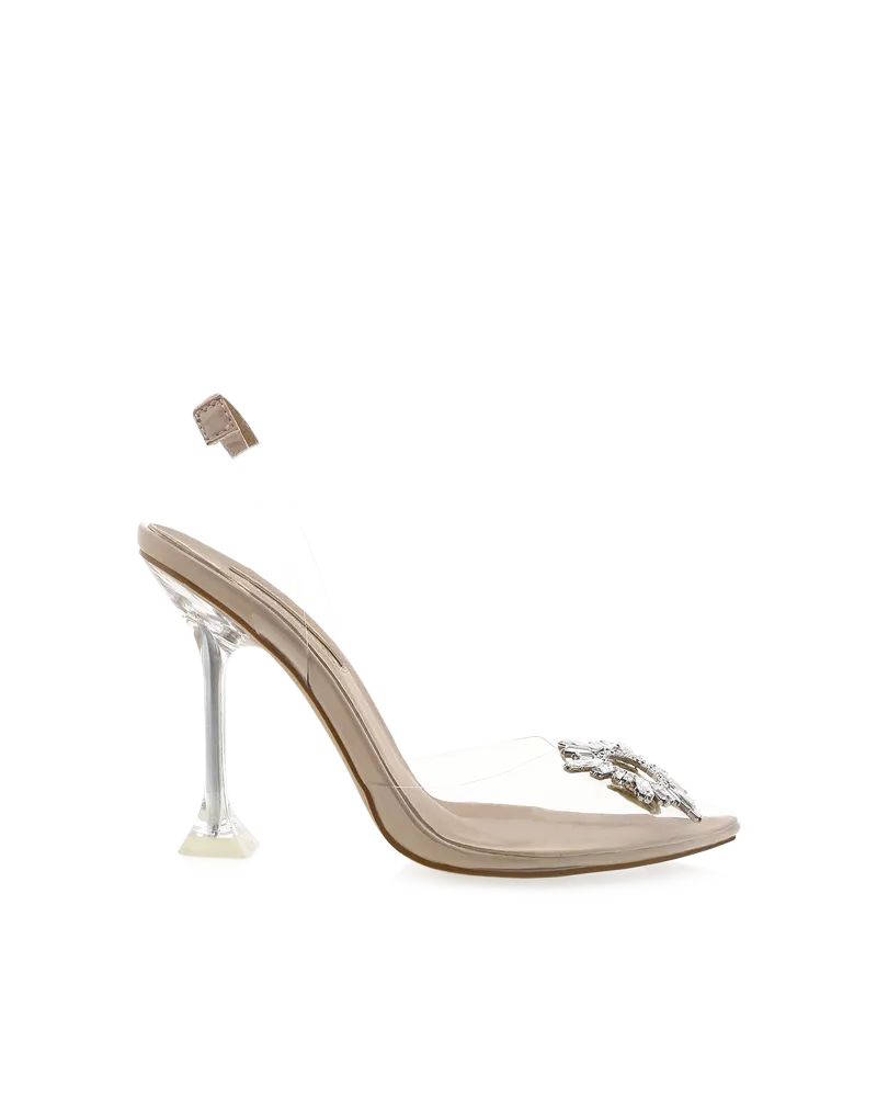 FRANCESCA - NUDE PATENT Lace-Up Heels Anti Fatigue