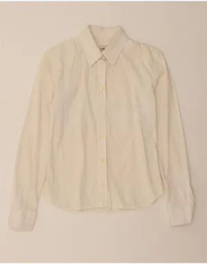 CALVIN KLEIN JEANS Womens Shirt UK 10 Small Off White Cotton Sustainable fashion Exclusive Collection