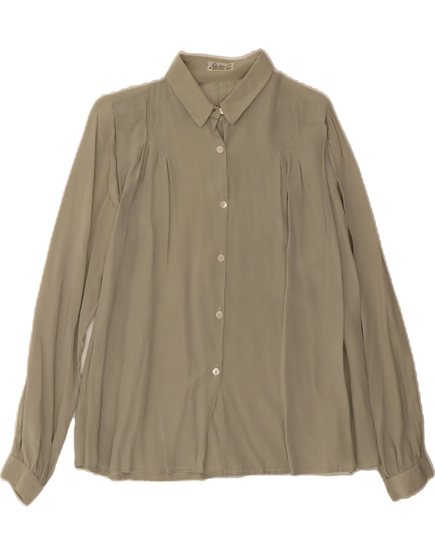 Stylish Design VINTAGE Womens Shirt Blouse IT 42 Medium Grey Viscose