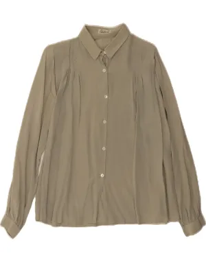 Stylish Design VINTAGE Womens Shirt Blouse IT 42 Medium Grey Viscose