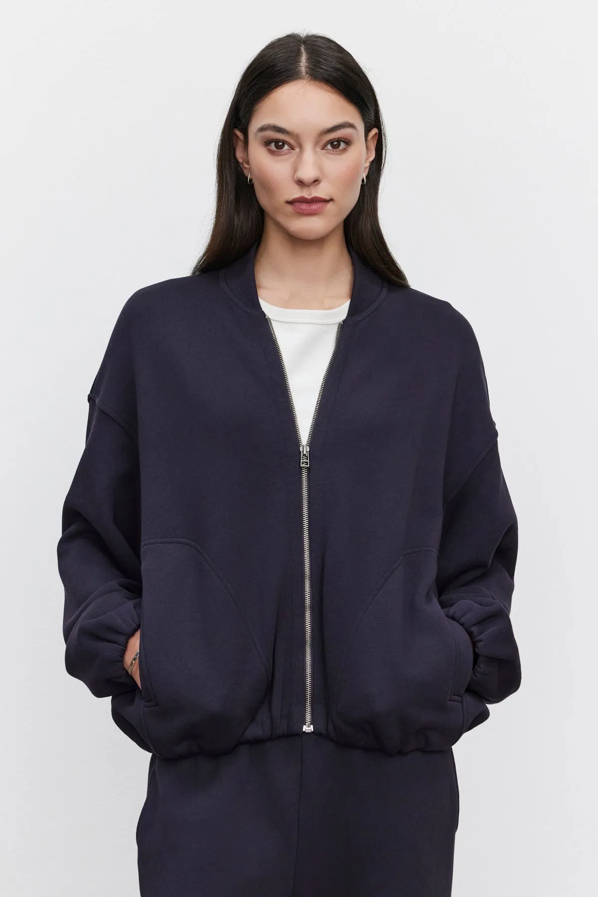 Unstructured Fit GENEVIEVE ZIP-UP SWEATSHIRT