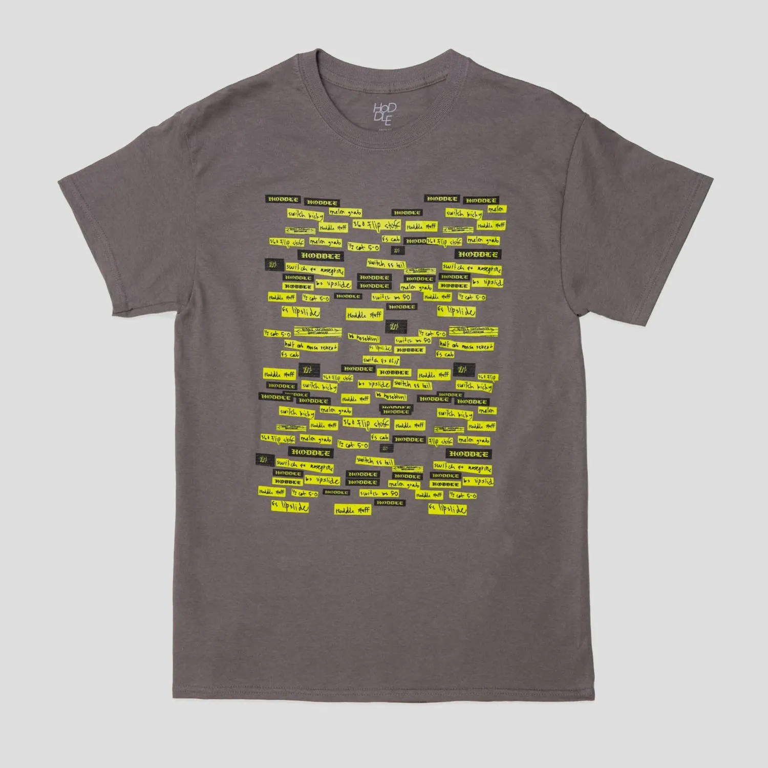 Chilly Day Style Wear Resistant Fabric HODDLE "LIST" TEE GREY