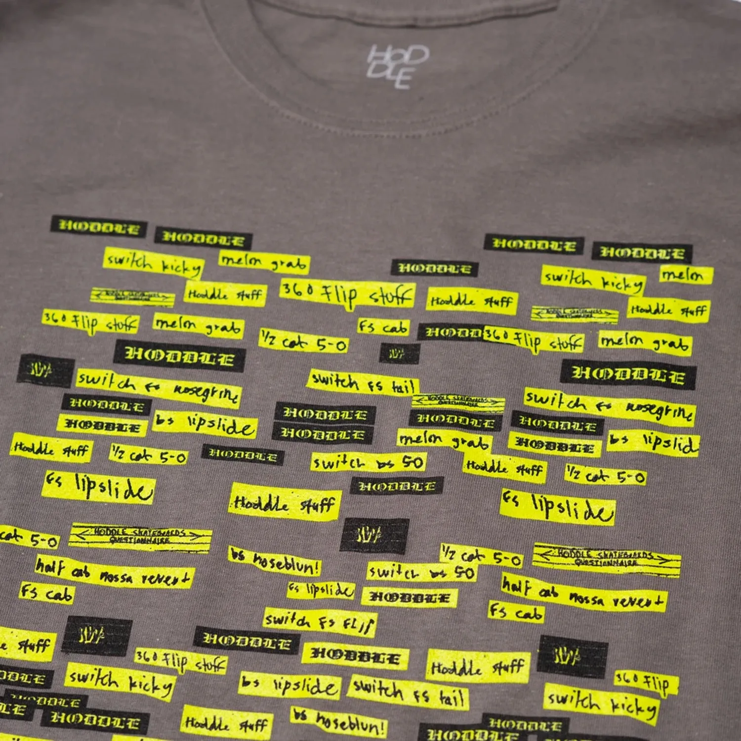 Versatile Outfit Unique Design HODDLE "LIST" TEE GREY