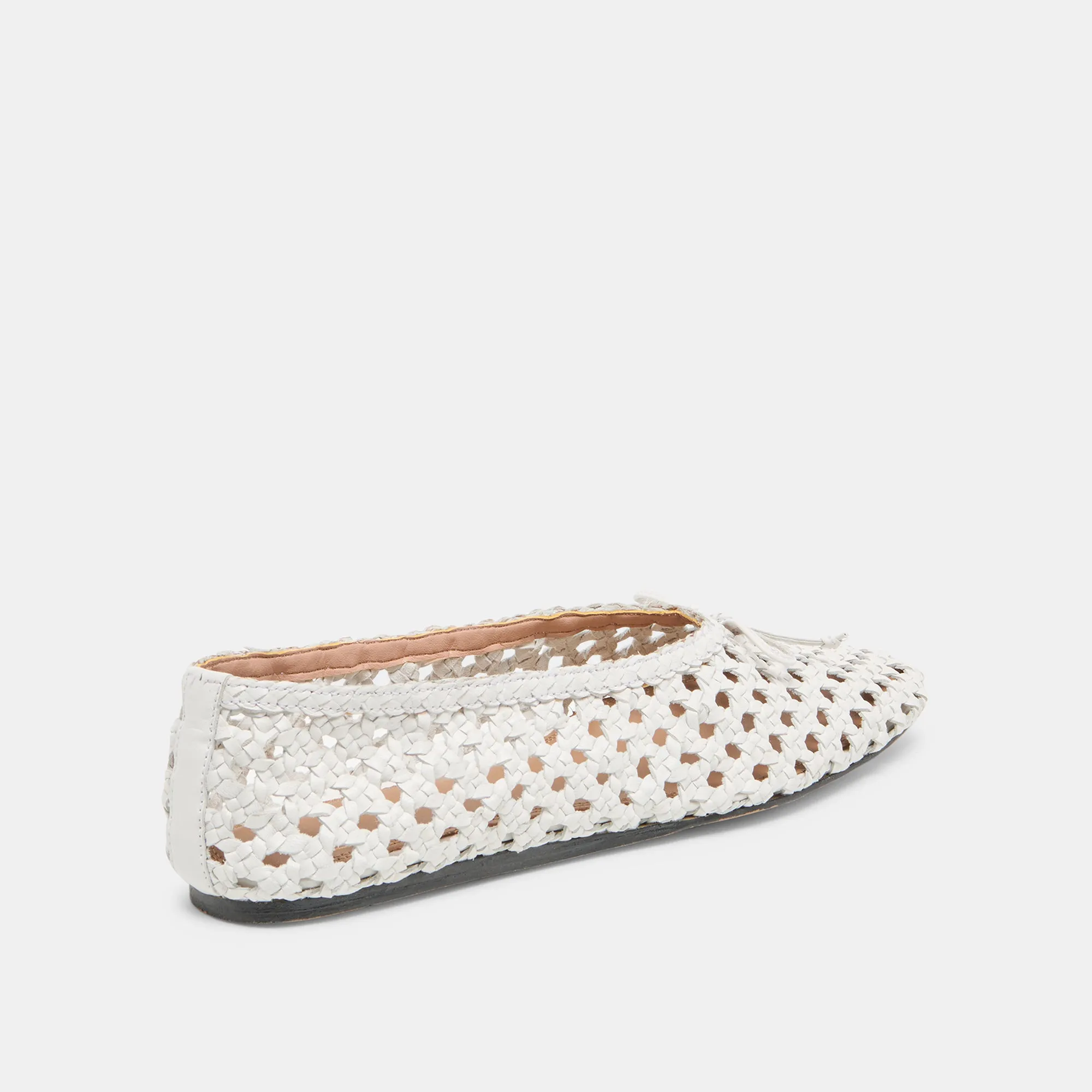 Stone Path Sun Glow EDDA BALLET FLATS BONE WOVEN LEATHER