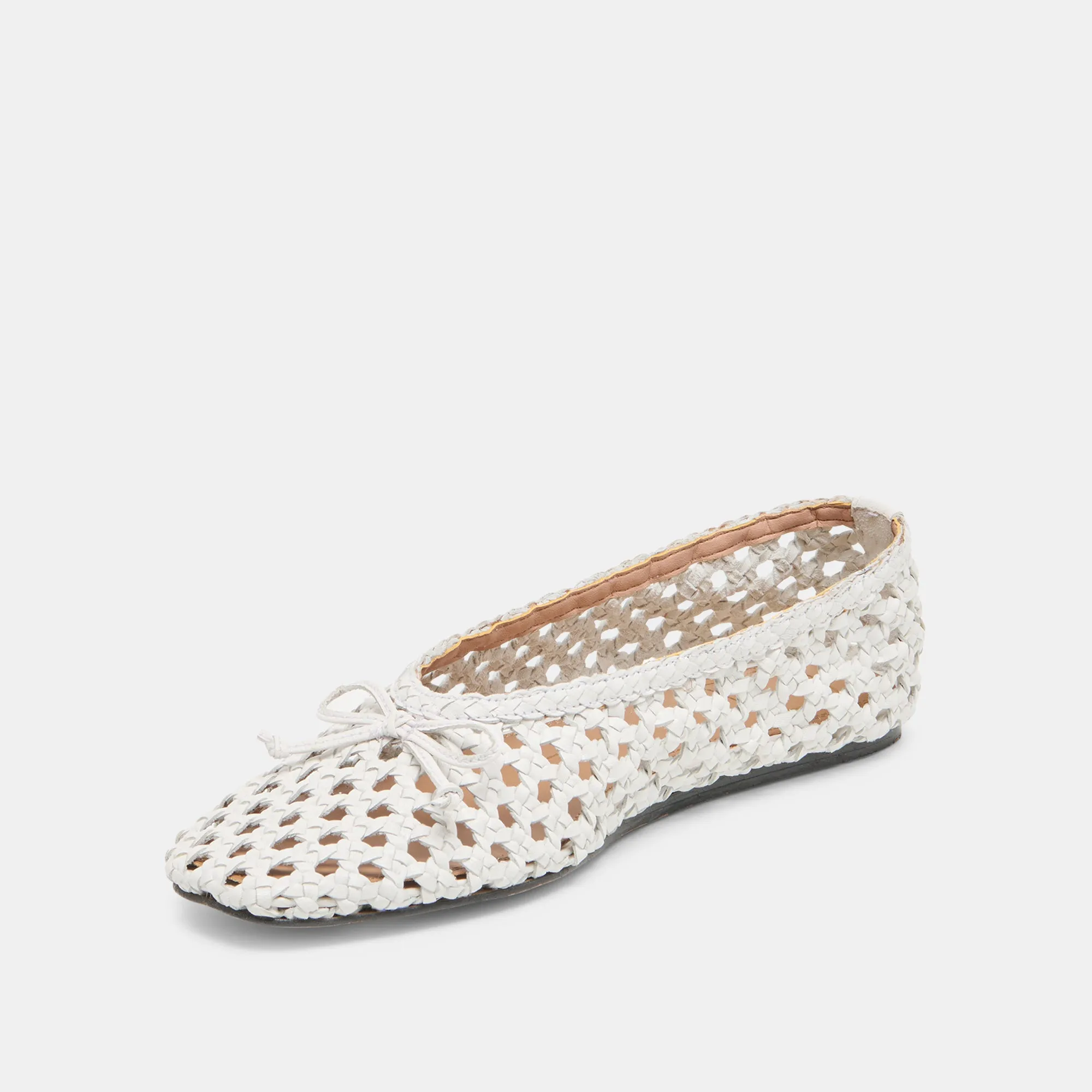 EDDA BALLET FLATS BONE WOVEN LEATHER Earth Tone All-purpose sole