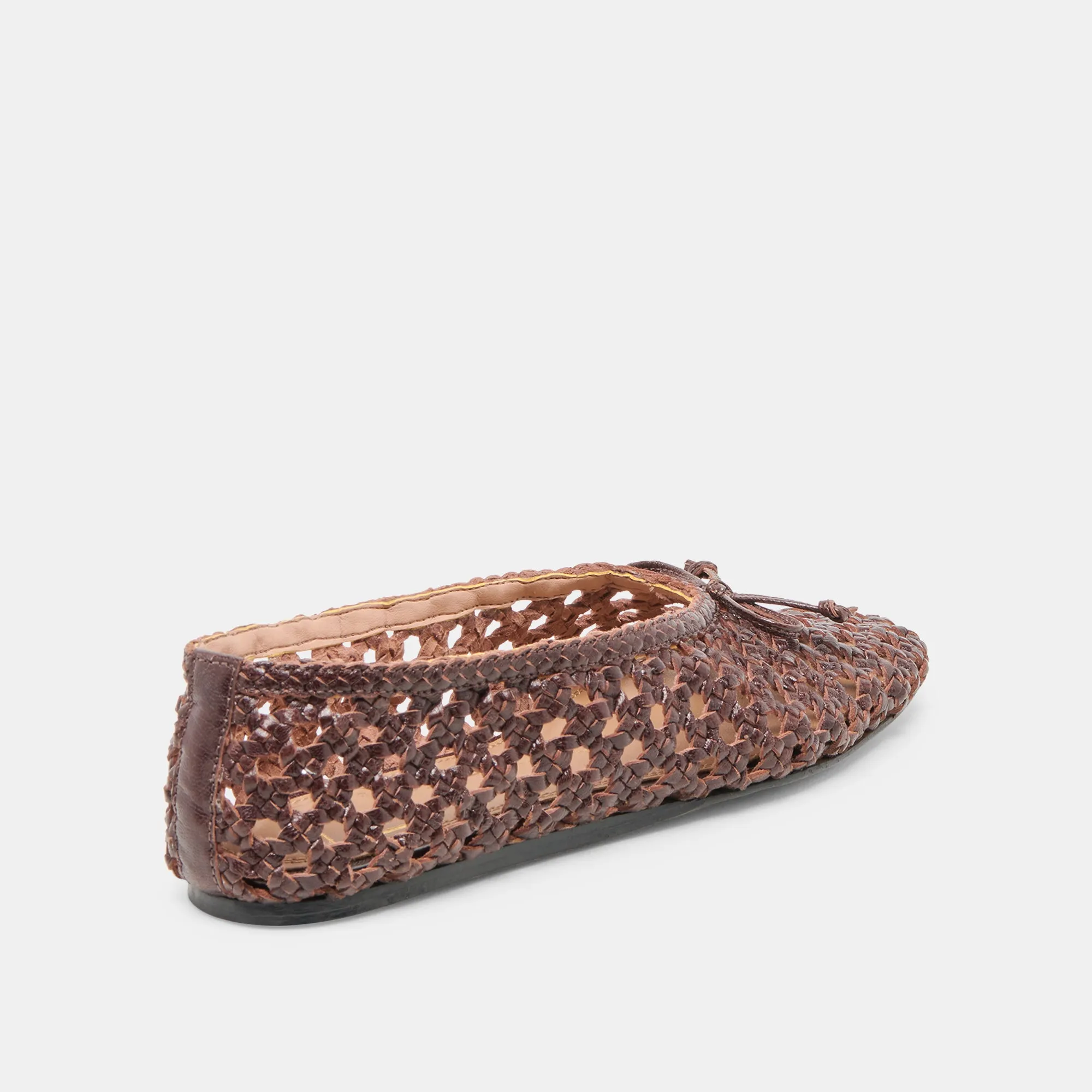 EDDA BALLET FLATS BROWN WOVEN LEATHER River Path Shop Tour
