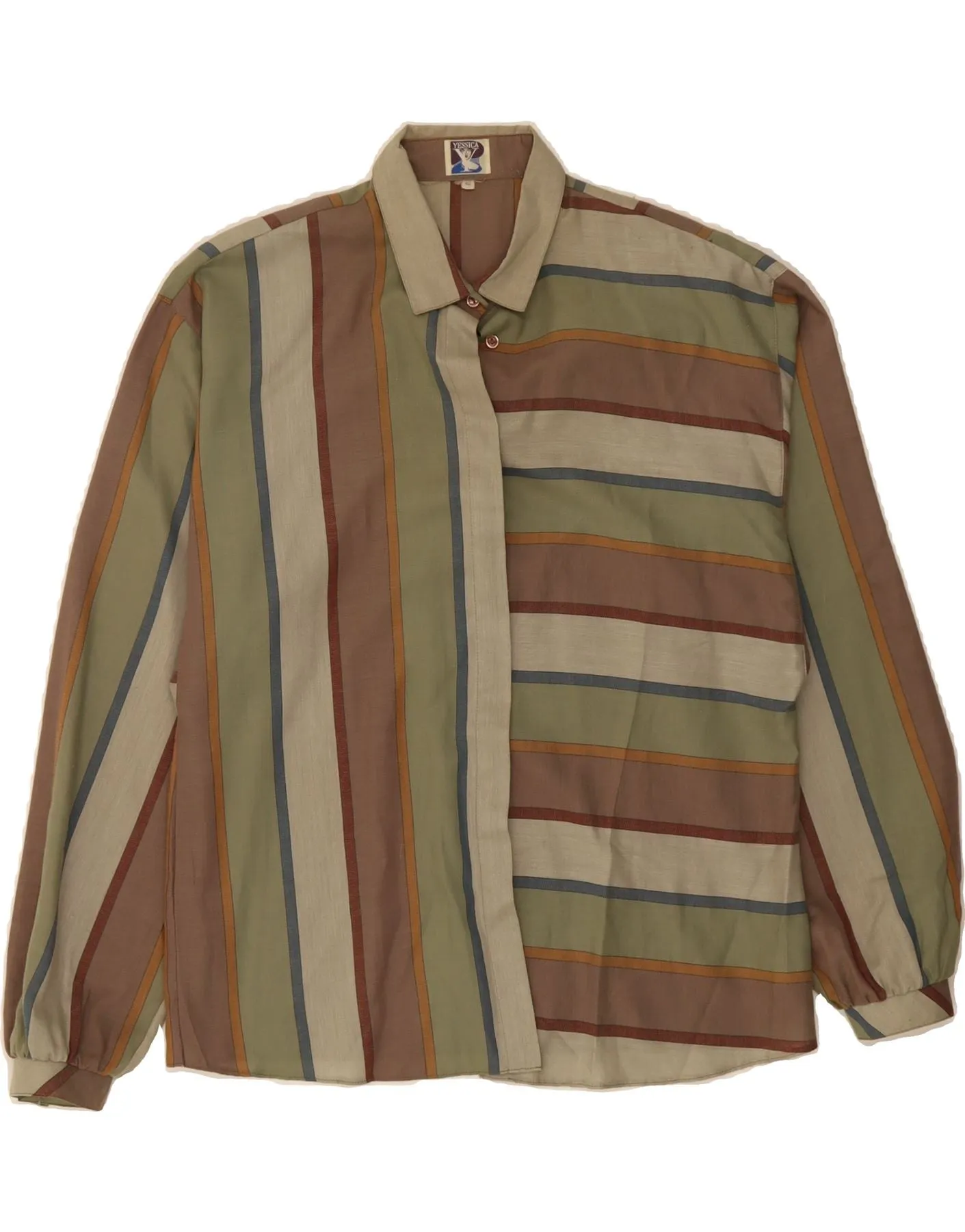 UV Protective Coating Soft touch finish YESSICA Womens Shirt EU 42 Large Multicoloured Striped Polyester