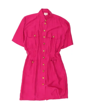 MISS JOY Womens Shirt Dress EU 42 Large Pink Silk Cool Comfort