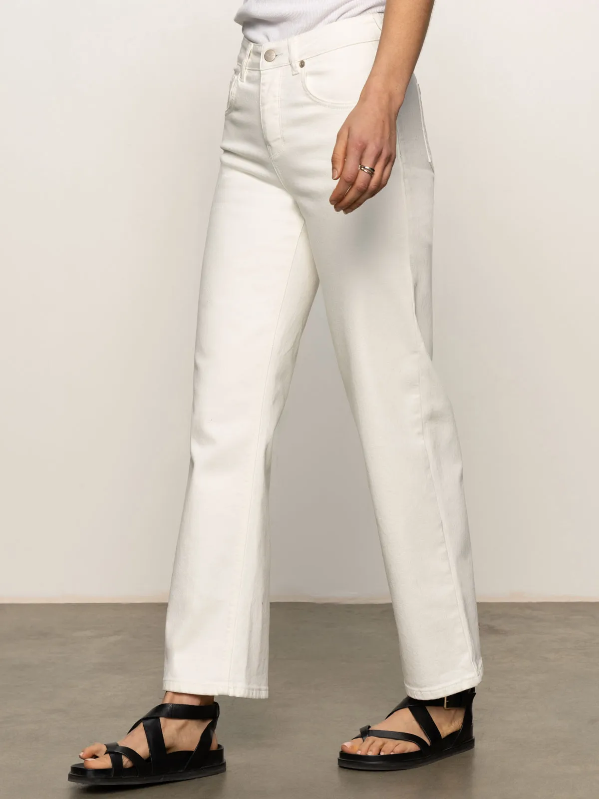 EcoFriendlyDye Work Essential Soleil 90's Straight High Rise Jeans White