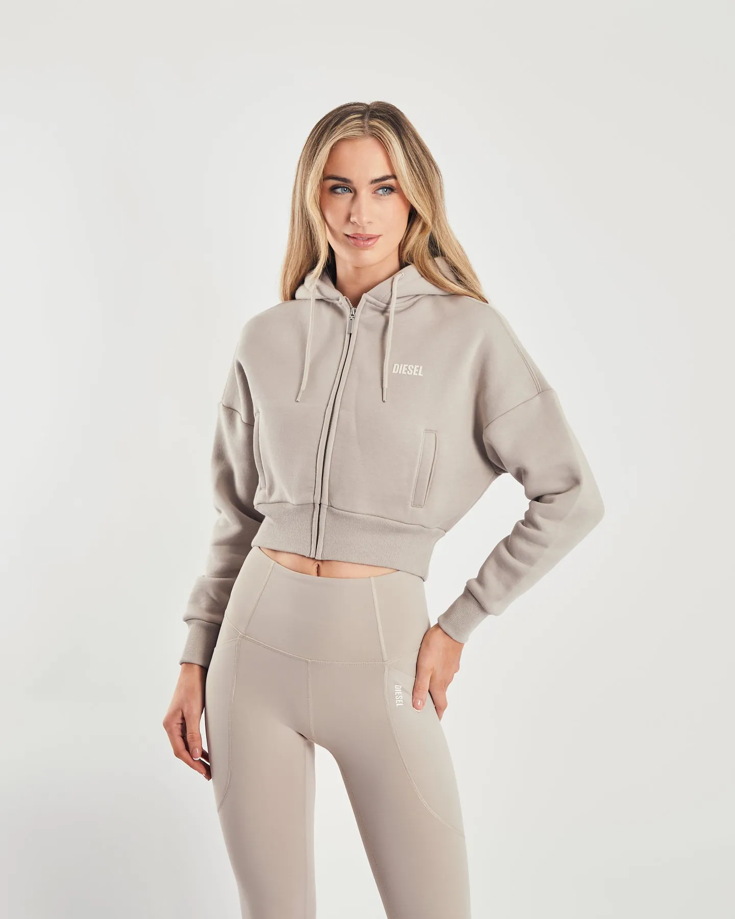 product neutral versatility Elena Zipper Hood Warm Stone