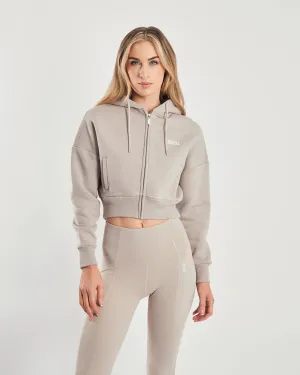 Elena Zipper Hood Warm Stone skiing suitable