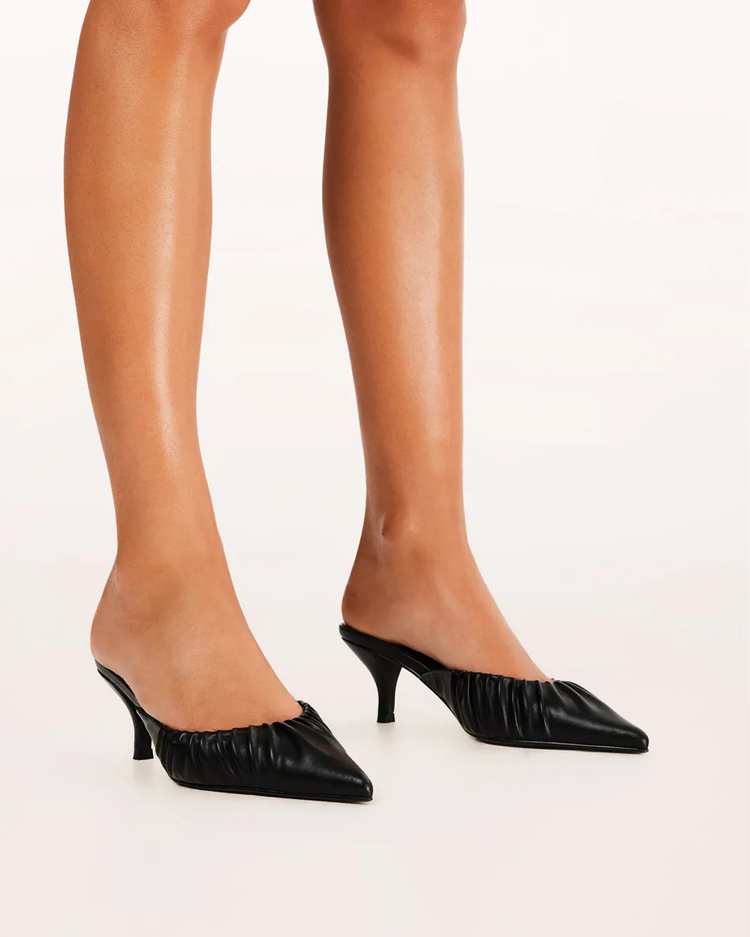 ELEONORA - BLACK Slip On Style Chunky Heeled Boots