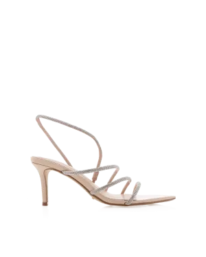 Peep Toe Pumps Embellished Wedding Shoes ELOWEN - NUDE-DIAMANTE