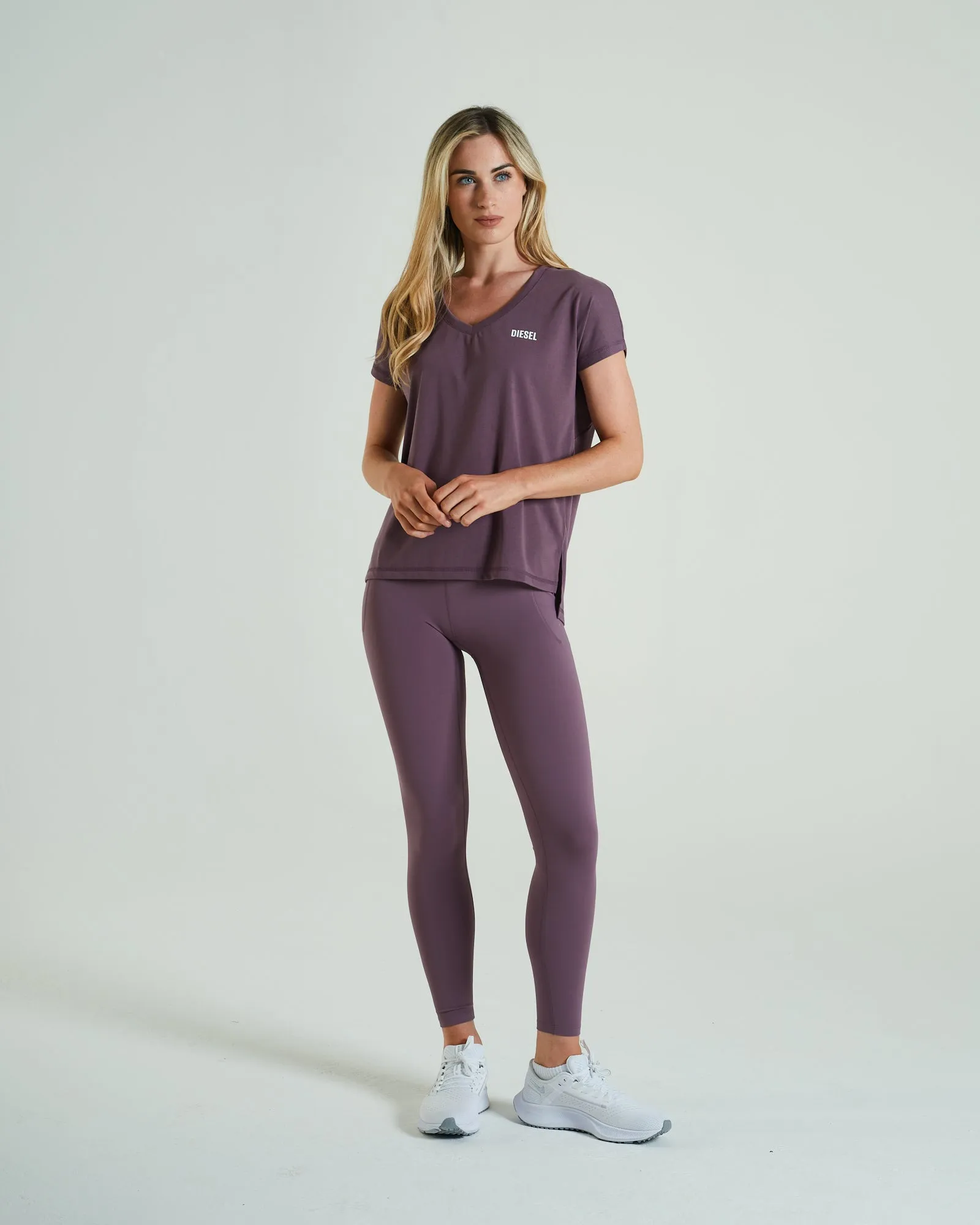 Retreat T-Shirt  Heather Purple Modern Layering Taped Neckline