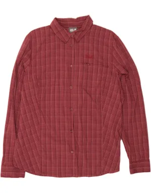 Holiday Gift JACK WOLFSKIN Womens Shirt UK 18 XL Burgundy Check Polyamide