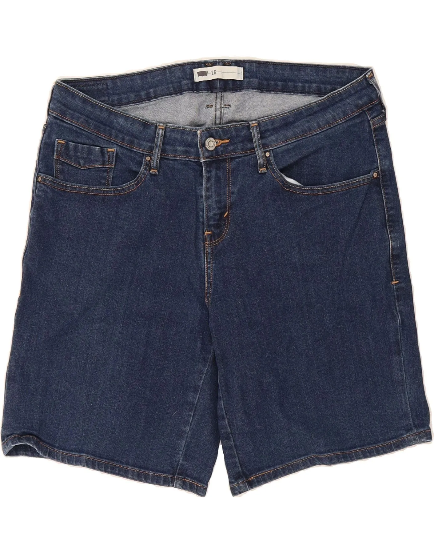 LEVI'S Womens Denim Shorts US 16 2XL W34  Navy Blue Cotton Eco Friendly Dye