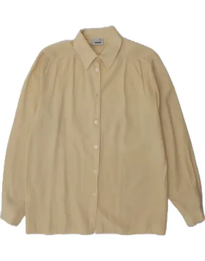 Elegant Finish Indoor Comfort AVENUE Womens Shirt Blouse UK 16 Large Beige Viscose