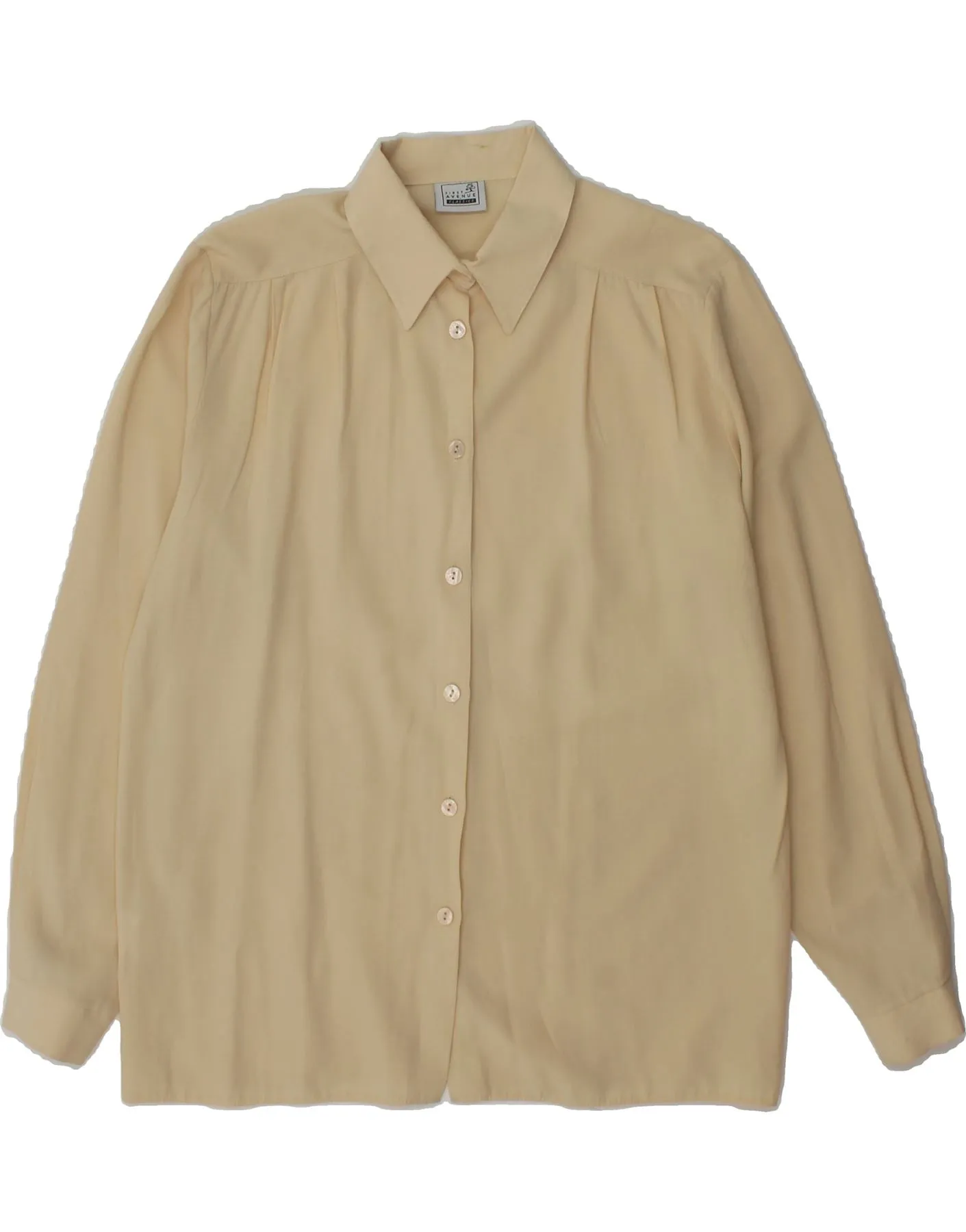 Elegant Finish Indoor Comfort AVENUE Womens Shirt Blouse UK 16 Large Beige Viscose