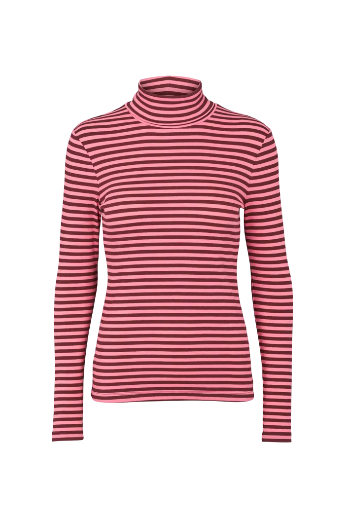 Ludmilla High-neck - Bubble gum/Bordeaux Truffle Travel Style Trend Micro Perforated Fabric