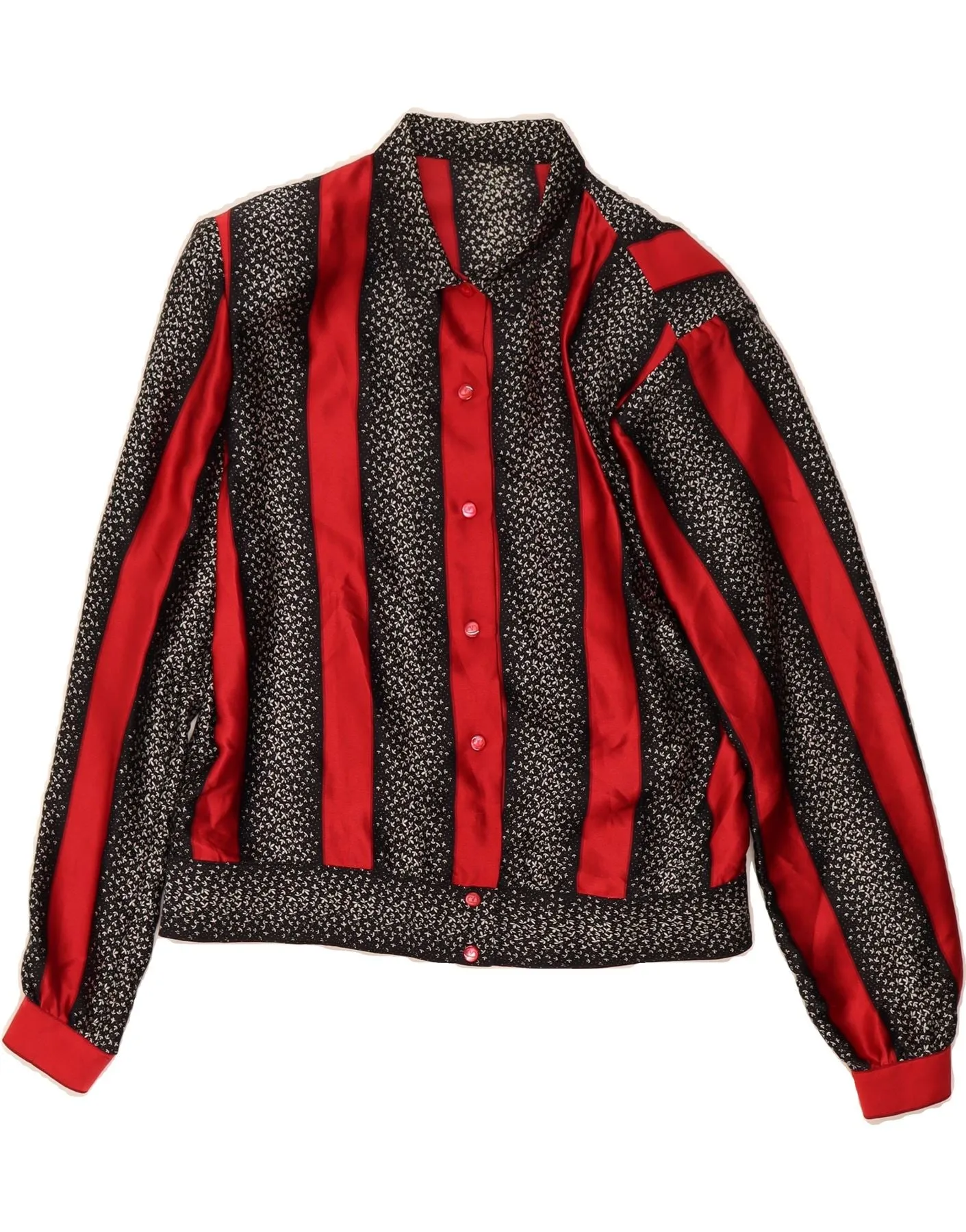 Striped style Lightweight Feel VINTAGE Womens Shirt Blouse UK 16 Large Black Striped Polyester