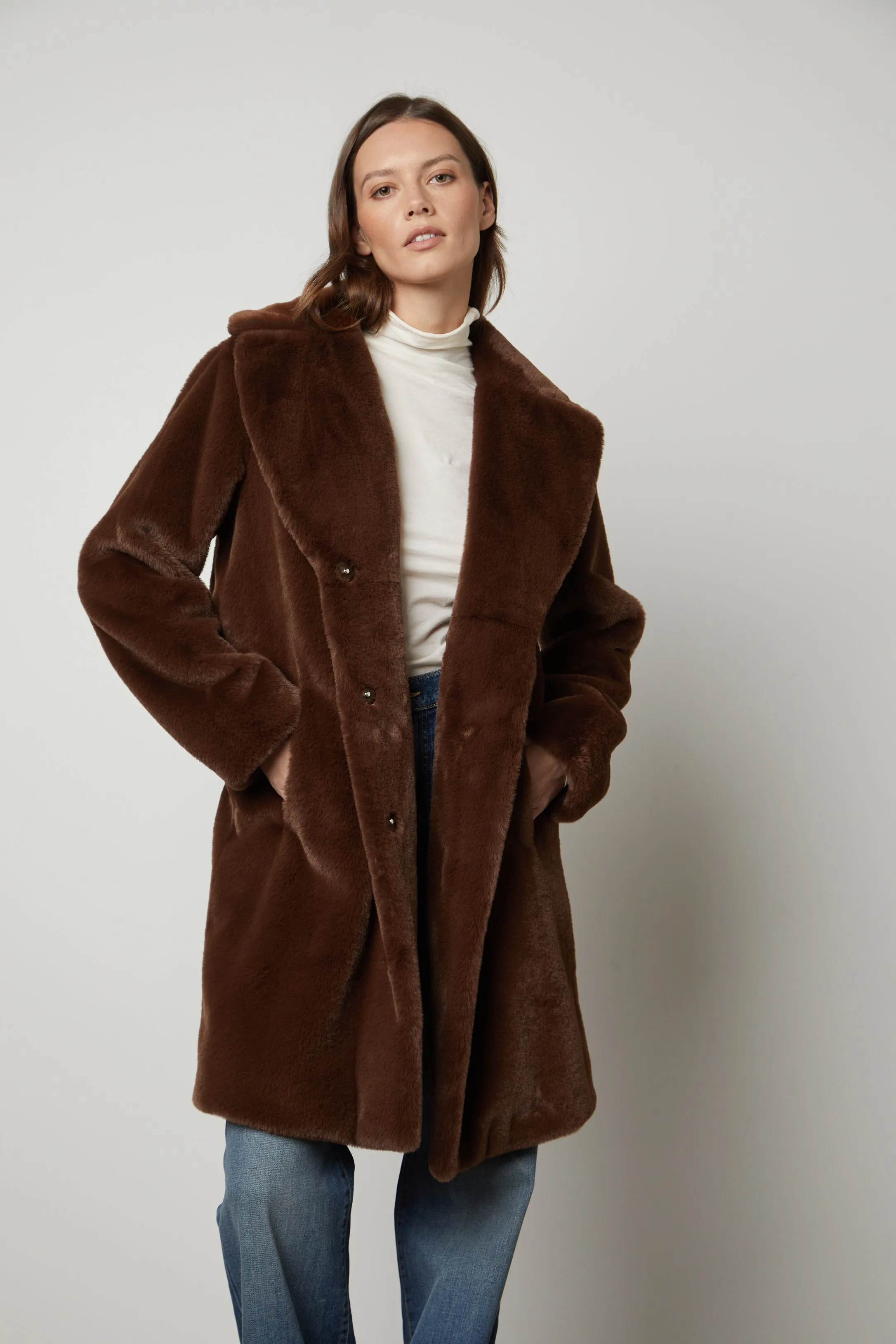 Go To Layer WeatherproofZipper EVALYN LUX FAUX FUR COAT